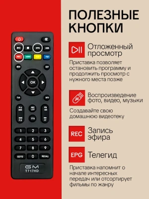 Приемник цифрового ТВ Goldmaster T-717HD DVB-T/T2/C/IPTV