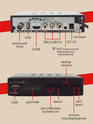 Приемник цифрового ТВ Goldmaster T-717HD DVB-T/T2/C/IPTV